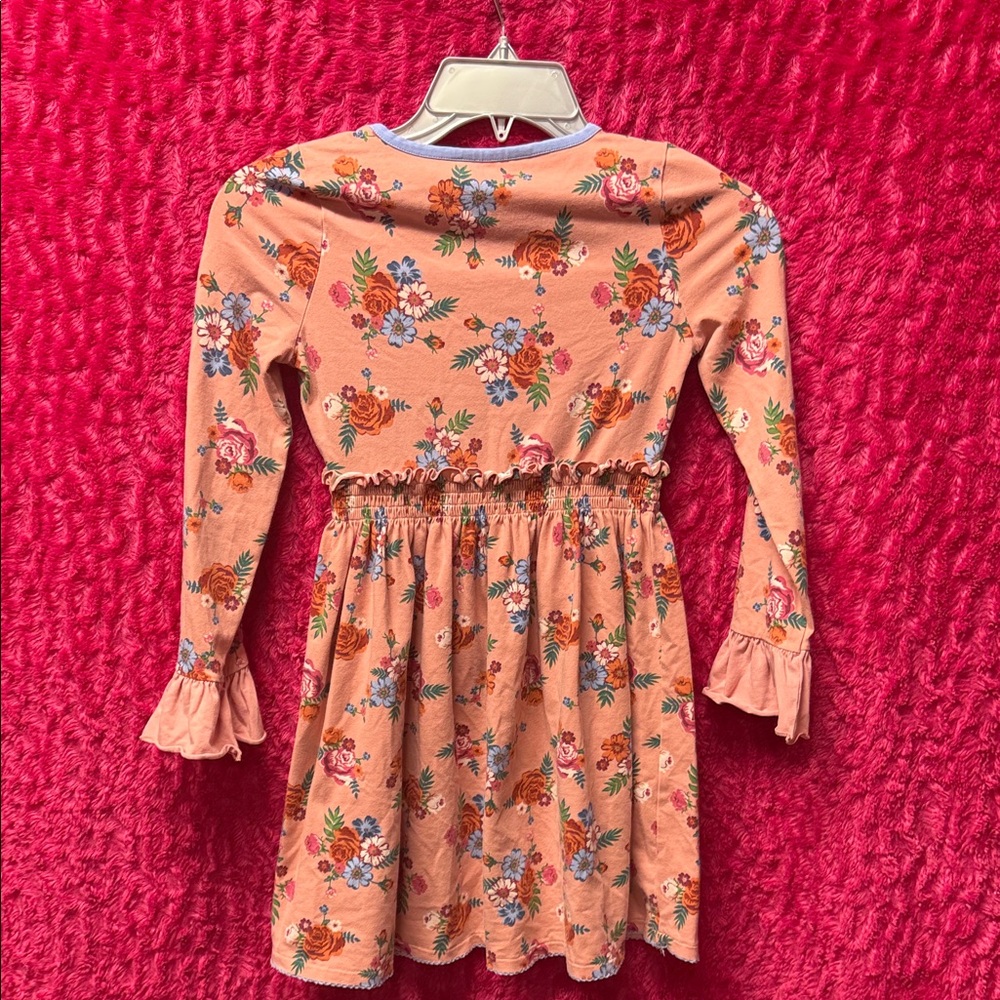 Matilda Jane Salmon Floral Long-Sleeve Dress - Picture 3 of 5